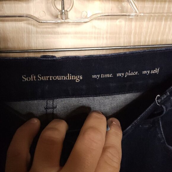 Soft Surroundings Dark Wash Straight Leg Jeans - Picture 6 of 6
